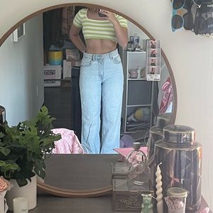 SOLD - Light wash high waisted wide leg Zara jeans